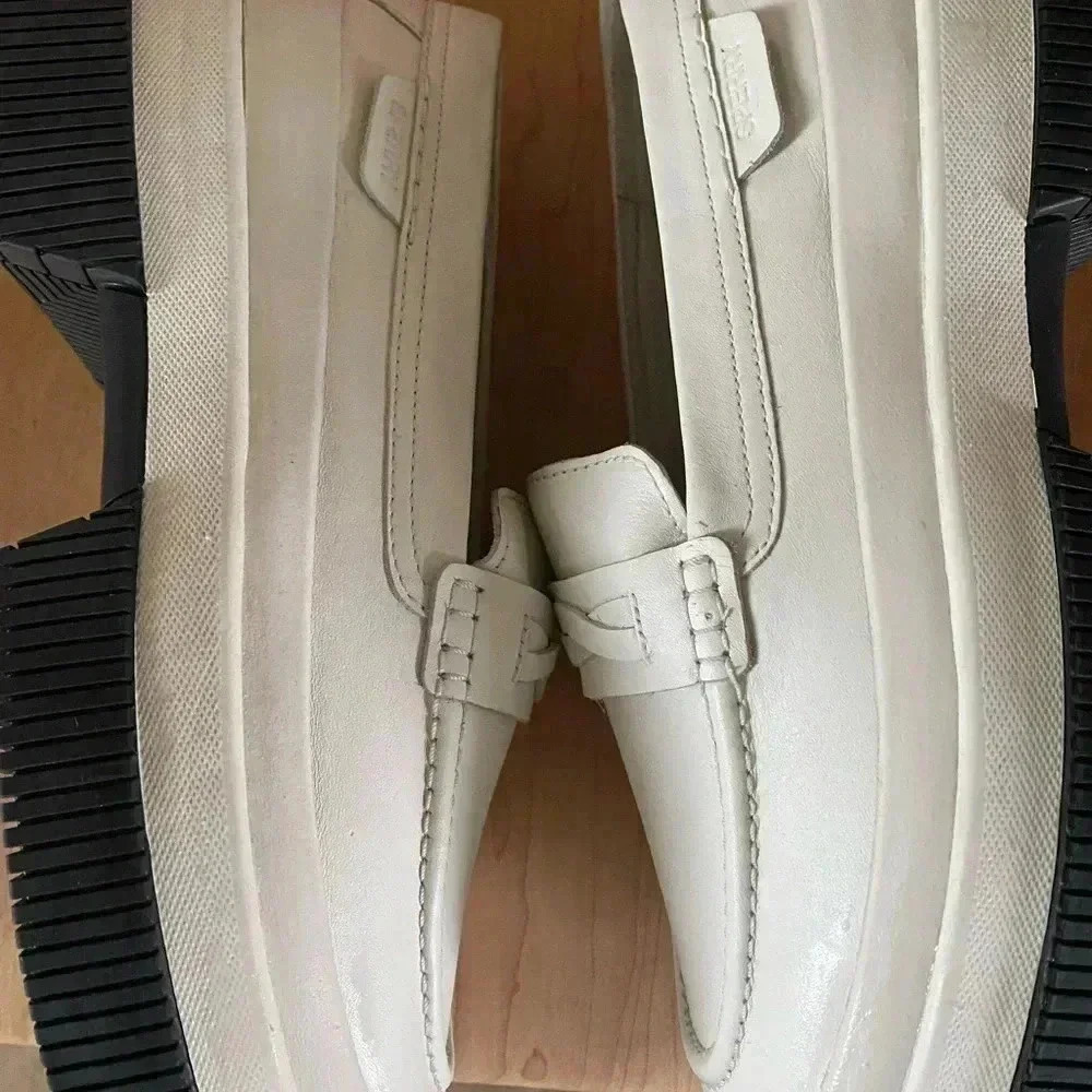 New Sperry Highland White Leather Upper Penny Loafer Platform Academia Preppy9.5 - Picture 7 of 15